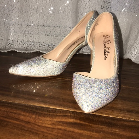 💎 Rhinestone D’orsay Pointed Toe Pumps Prom - Picture 3 of 7